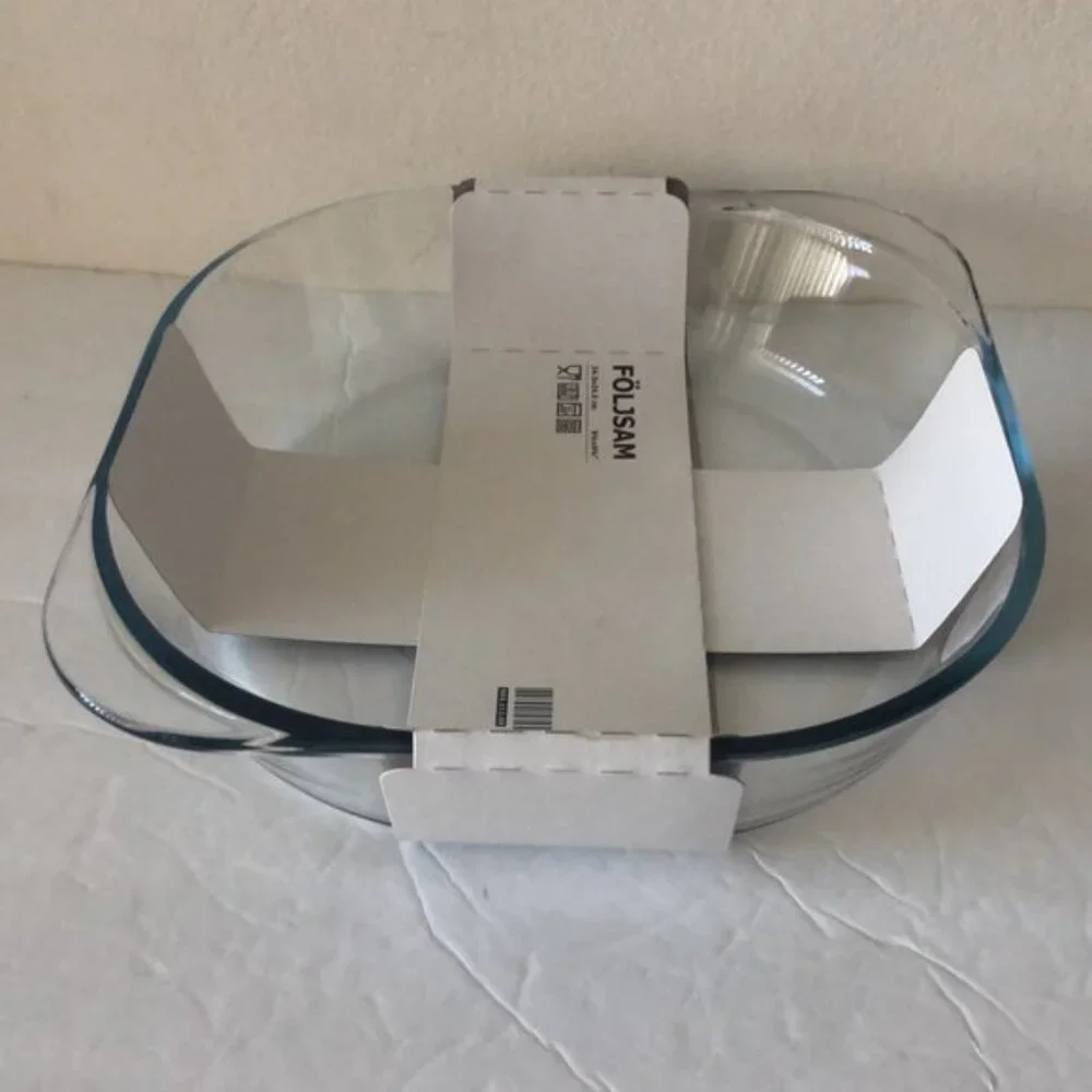 FÖLJSAM Oven dish, clear glass 9 ¾x9 ¾ 